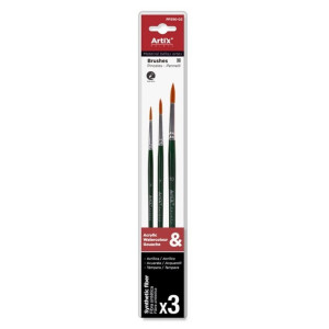 Pensula sintetica varf rotund coada scurta 3/set Artix 3-7-10 PP390-02 - Img 1
