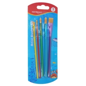 Pensula sintetica varf rotund/drept/oblic coada scurta 5/set Keyroad P4234