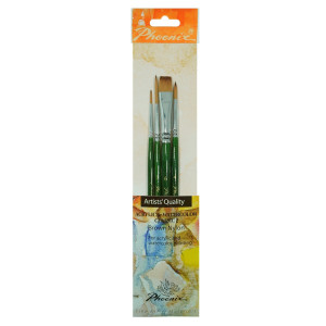 Pensula sintetica varf rotund/liner/drept coada scurta 4/set Phoenix Classic2 1-3-4-6