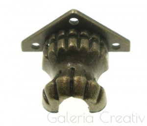 Picior metalic bronz pentru cutie 2,5x2,5x3,5x2,5cm X104 - Img 3