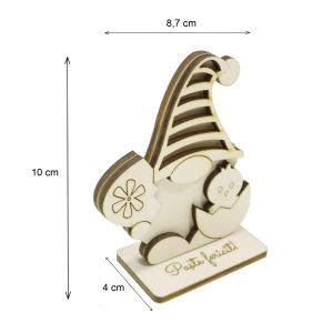 Pitic placaj decupat cu pui Paste Fericit! 4 piese/set 8,7x4x10cm - Img 3