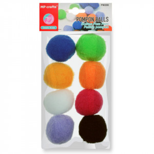 Pompon multicolor 4cm 8/set MP PM200
