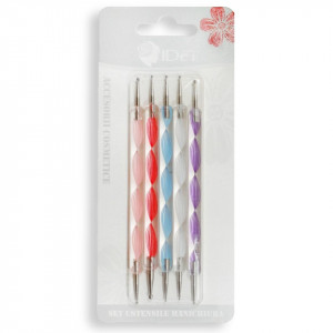 Punctator, embosor metal cu maner plastic color 5/set 060682