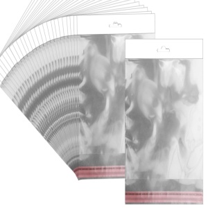 Punga transparenta cu clapeta adeziva si agatatoare 11x25/29cm 500/set
