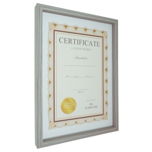 Rama foto lemn cu spate + picior poza 21x29,7cm dimensiune totala 22,5x31,5x2,5cm gri 088516 - Img 3