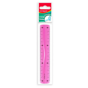 Rigla plastic flexibila fucsia 15cm Keyroad flex KR970854-15 r766