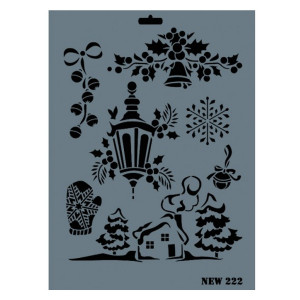 Sablon plastic Decor sarbatori iarna 25x35cm Rich NEW 222