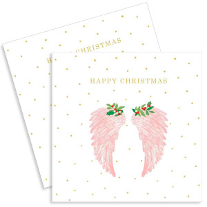 Servetel Happy Chrismas aripi de inger 33x33cm 2/set 333001438