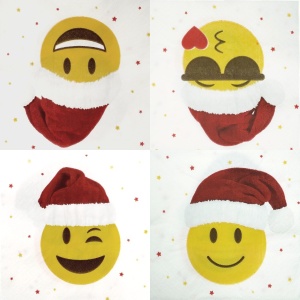 Servetel smiley cu caciula de mos 33x33cm 2/set 22513 - Img 2