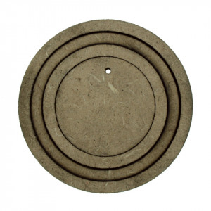 Set 3 inele MDF 5/6/7x0,5x0,8cm + disc MDF cu gaura 4x0,8cm