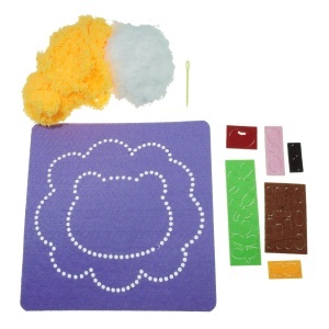 Set de cusut Tablou Leu pasla 19x19cm mov/galben A33-7 - Img 2
