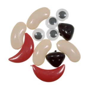 Set ochi/ureche/gura/nas plastic 1-2,5cm 12buc/set culori diverse AAA249