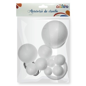 Sistem Solar polistiren 12 piese 2,4-9,8cm si sarma Colorarte A2264