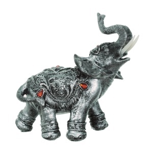 Statueta Feng Shui din Elefant cu strasuri 7x13x12cm argintiu FN24