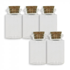 Sticluta cu dop pluta 20ml 5x3cm 5/set