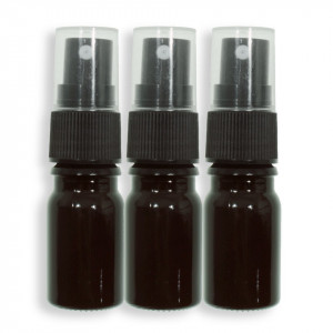 Sticluta neagra cu pulverizator negru si capac plastic transparent 5ml 3/set(STS-spray5BLK)