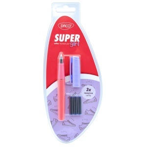 Stilou plastic cu 3 rezerve Daco Super Girl ST204F