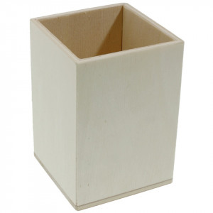 Suport pentru creioane din placaj model patrat 7x7x10cm plop 4mm SC1
