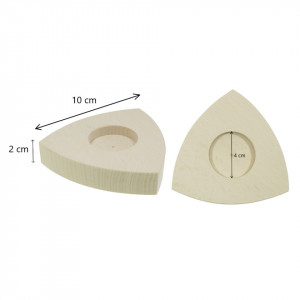 Suport pentru lumanare din lemn 10x10x2cm SL11 - Img 2