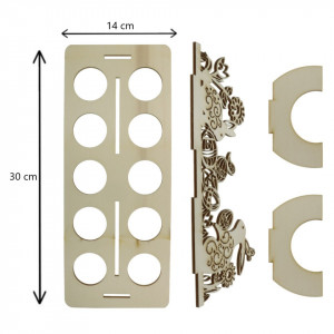 Suport placaj pentru 10 oua cu iepure si oua decupate 30x14cm - Img 2