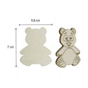 Ursulet placaj pirogravat 7x5,6cm - Img 2