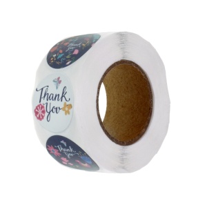 Abtibild bulina Thank You 2,5cm 500buc/rola modele mixt BASTK-ROMULTI2