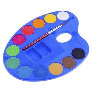 Acuarele paleta 12 culori x 2,5cm + pensula/set Milan 53412 - Img 2