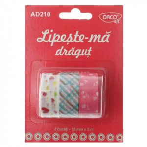 Banda adeziva imprimata 1,5cm x 5m 3/set Daco AD210