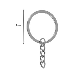 Baza breloc cu zale argintiu inchis 3cm 50/set - Img 2