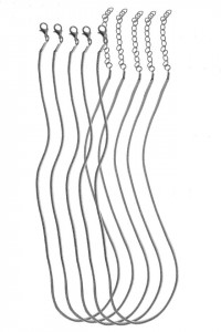 Baza colier imitatie piele 3mm x 45/50cm 5/set gri deschis