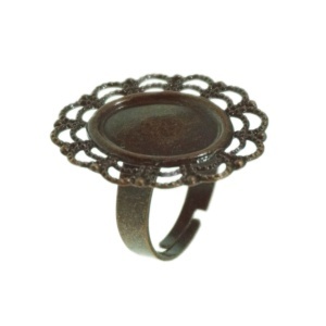 Baza inel bronz 23x26mm cabochon oval 12x15mm