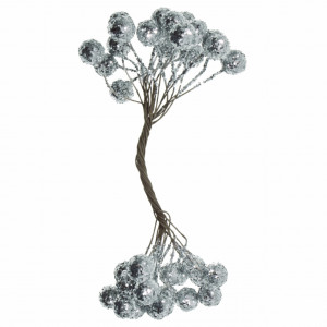 Bobite argintii cu sclipici 1cm 2 capete 20 fire/buchet