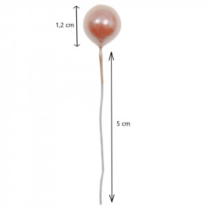 Bobite roz sidefat 1,2cm cu tija 20/set - Img 2