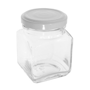 Borcan sticla patrat Liguria capac metal 80ml 5x7cm (106 TO 48CH)