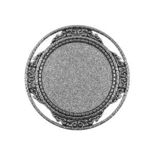 Brosa baza argintiu inchis 44mm pentru cabochon rotund 30mm B28