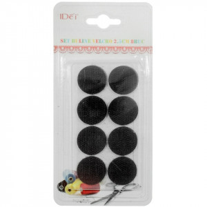 Bulina scai adeziva (velcro) neagra 2,5cm 8/set 055940