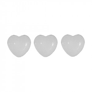 Cabochon sticla inima transparent 15x5mm 3/set