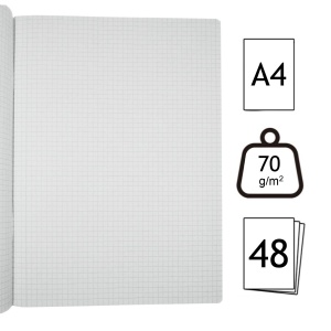 Caiet studentesc matematica coperta plastic culori diverse A4 70g 48 file Daco CT448AR - Img 2