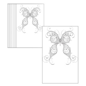 Cartonas martisor model-05 fluture filigran 9x5,4cm 10/set