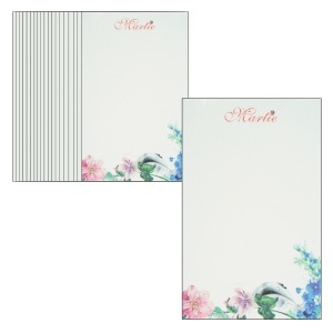 Cartonas martisor model flori roz si albastre 8,5x5,3cm 20/set