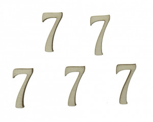 Cifra placaj -7- 2,5cm 5/set