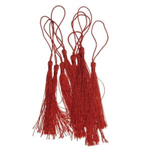 Ciucure 8cm cu agatatoare textil 10/set rosu