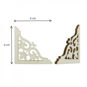 Coltar placaj decupat model 2 6x6x0,4cm 4/set - Img 2