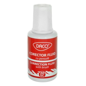 Corector fluid cu pensula 20g Daco CF001