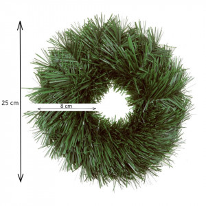 Coronita brad artificial spiralata verde 25cm - Img 2