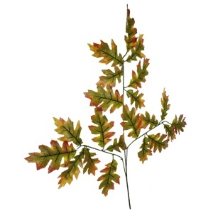 Creanga cu frunze stejar verde deschis rosu ruginiu 62cm