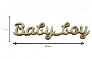 Cuvant placaj -Baby boy- 1,6x11cm - Img 2