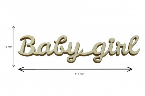 Cuvant placaj -Baby girl- 1,6x11cm - Img 2