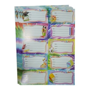 Etichete scolare autoadezive 5x9cm 10 coli x 10 buc/set rechizite