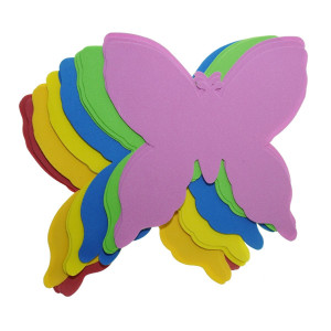 Fluture carton buretat multicolor 15x15cm 12/set Colorarte a891 - Img 3